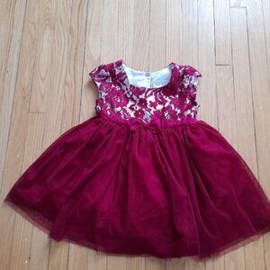 Jona Michelle Burgundy Lace Formal Dress